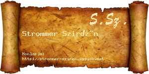 Strommer Szirén névjegykártya